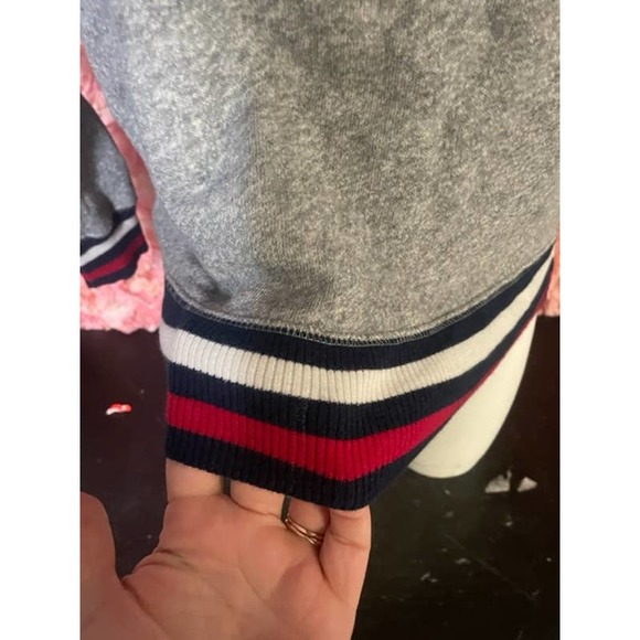 Joie Gray Small Sweater with Red White Blue Bottom - Picture 2 of 4